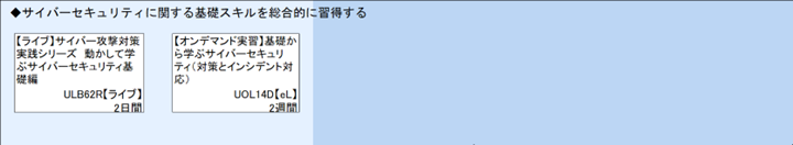 ◆サイバーセキュリティに関する基礎スキルを総合的に習得する